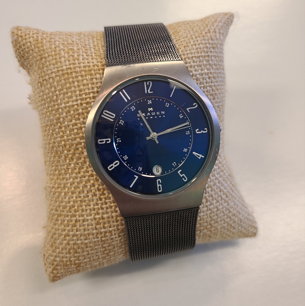 Skagen - Sundby Titanium And Charcoal Steel Mesh Watch